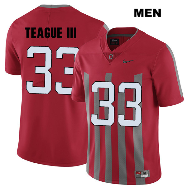 Ohio State Buckeyes Men's Master Teague #33 Red Authentic Nike Elite College NCAA Stitched Football Jersey AS19B74QR